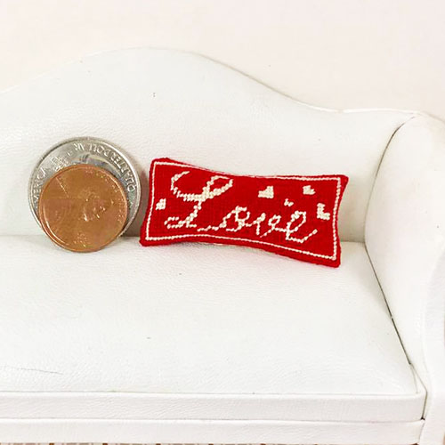 Handmade LOVE or V day Miniature Pillow by Hong McKinsey
